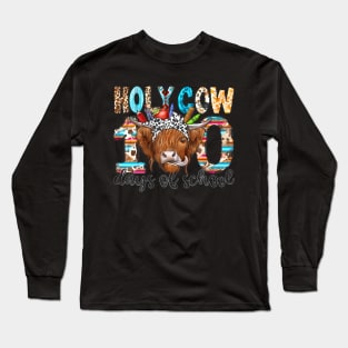 Holy Cow 100 Days Of School 100th Day Smarter Teacher Kids Long Sleeve T-Shirt